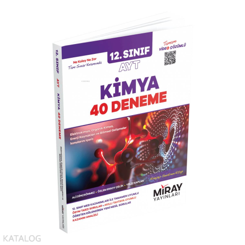 Miray Yayınları 12. Sınıf AYT Kimya 40 Deneme | benlikitap.com