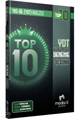 Modadil Yayınları YKSDİL (YDT) - Top 10 - Kurumsal Deneme - 10 Sınav |