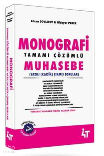 Monografi Tamamı Çözümlü Muhasebe Yazılı (Klasik) Çıkmış Sorular | ben