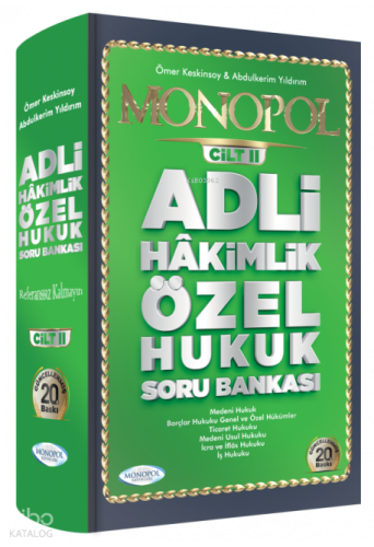 Monopol Cilt II Adli Hakimlik Özel Hukuk Soru Bankası