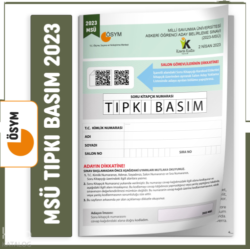 MSÜ 2023 ÖSYM Tıpkı Basım Türkiye Geneli Dijital Çözümlü Çıkmış Soru Kitapçığı