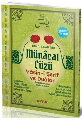 Münacat Cüzü (Ayfa-167, Orta Boy, Ciltli, Şamua, Fihristli); Yasin-i Şerif ve Dualar