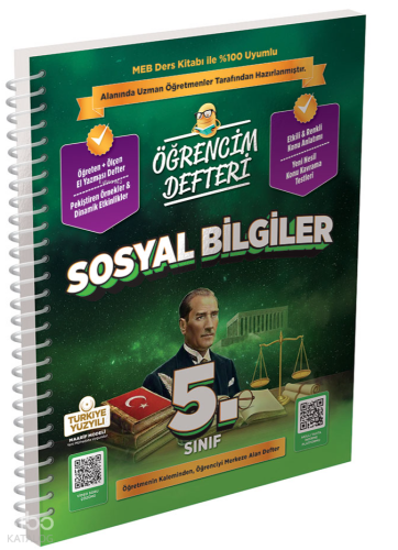 Murat Yayınları 5.Sınıf Sosyal Bilgiler Öğrencim Defteri | benlikitap.