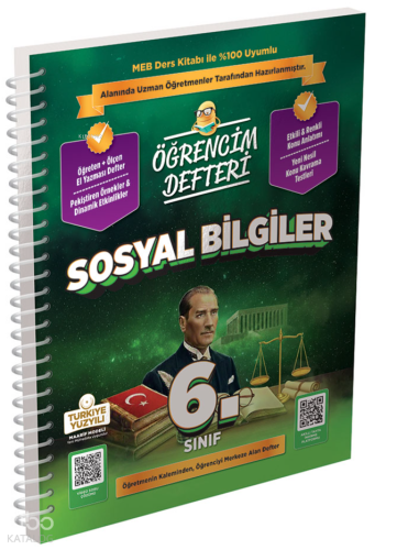 Murat Yayınları 6.Sınıf Sosyal Bilgiler Öğrencim Defteri | benlikitap.