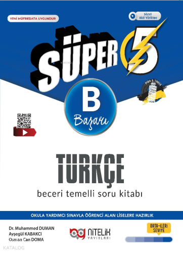 Nitelik 5.Sınıf Süper Türkçe(B) Beceri Temelli Soru Kitabı | benlikita
