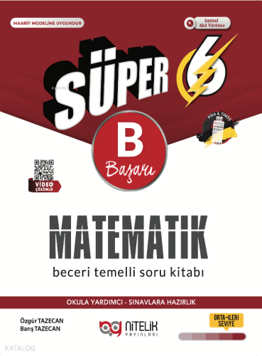 Nitelik 6. Sınıf Matematik (B) Beceri Temelli Soru Kitabı | benlikitap