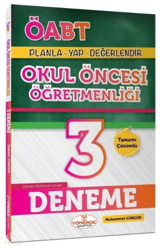 ÖABT Okul Öncesi Öğretmenliği 3 Deneme Çözümlü