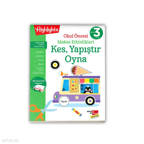 Okul Öncesi Makas Etkinlikleri Kes, Yapıştır, Oyna 3. Seviye | benliki