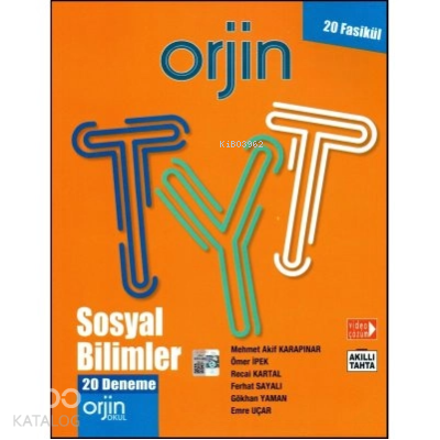 Orjin Tyt Sosyal Bilimler Denemeleri (20 Deneme) | benlikitap.com