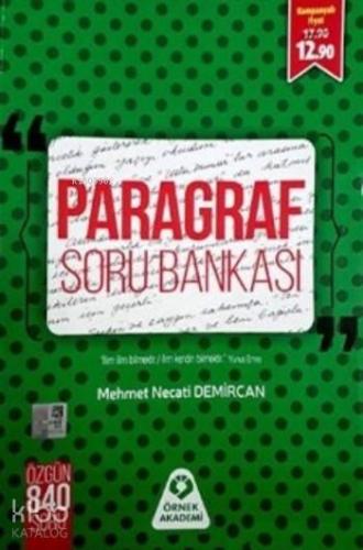 Örnek Akademi Yayınları Paragraf Soru Bankası Örnek Akademi | benlikit