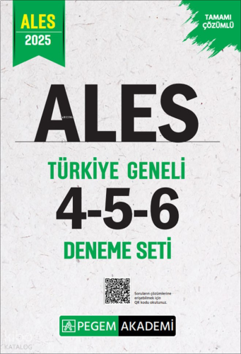 Pegem Akademi 2025 ALES Tamamı Çözümlü Türkiye Geneli 4 - 5 - 6 (3'lü 