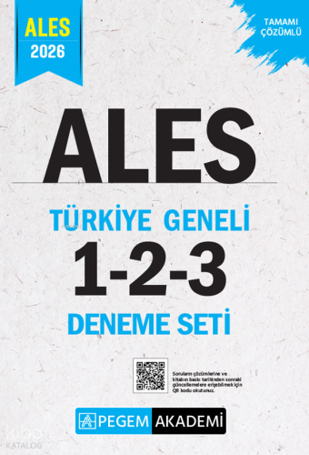Pegem Akademi 2026 Ales Tamamı Çözümlü Türkiye Geneli 1-2-3 Deneme Set