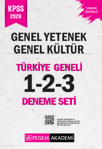 Pegem Akademi 2026 KPSS Genel Yetenek Genel Kültür Tamamı Çözümlü Türk