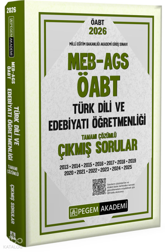 Pegem Akademi 2026 MEB AGS ÖABT Türk Dili ve Edebiyatı Öğretmenliği Ta