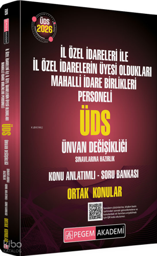 Pegem Akademi 2026 ÜDS İl Özel İdareleri ile İl Özel İdarelerin Üyesi 