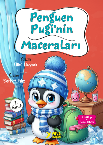 Penguen Pugi'nin Maceraları;10 Kitap + Soru Kitabı | benlikitap.com
