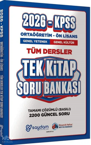 Saydam 2026 KPSS Lise Ortaöğretim Ön Lisans Soru Bankası Tek Kitap Çözümlü