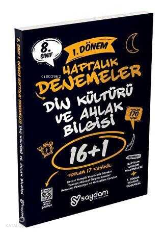 Saydam Yayınları 8. Sınıf LGS Din Kültürü ve Ahlak Bilgisi 1. Dönem 16+1 Haftalık Kazanım Denemeleri