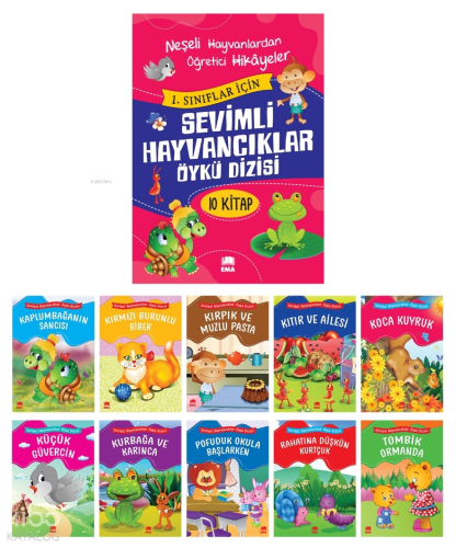 Sevimli Hayvancıklar Öykü Dizisi Düz Yazılı; (10 Kitap Takım - Büyük B