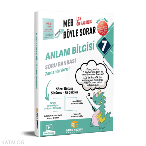 Sinan Kuzucu Yayınları 7. Sınıf Anlam Bilgisi Soru Bankası