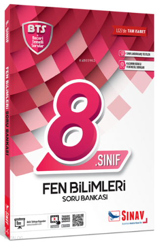 Sınav 8. Sınıf LGS Fen Bilimleri BTS Soru Bankası | benlikitap.com