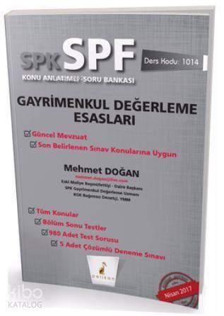 SPK - SPF Gayrimenkul  Değerleme Esasları Konu Anlatımlı Soru  Bankası 1014