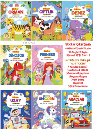Sticker Çıkartmalı Aktivite Kitabı (8 Kitap) | benlikitap.com