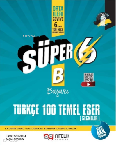 Süper 6 Türkçe 100 Temel Eser Yeni Nesil Soru Kitabı | benlikitap.com