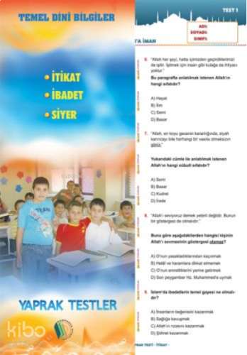 Temel Dini Bilgiler;İtikat-İbadet-Siyer (Yaprak Test) | benlikitap.com
