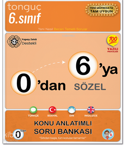 Tonguç Akademi 0'dan 6'ya Sözel Konu Anlatımlı Soru Bankası | benlikit