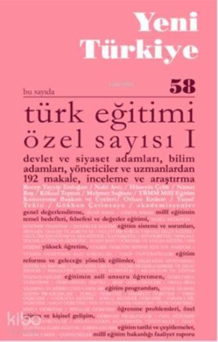 Türk Eğitimi Özel Sayısı - I; Sayı 58 | benlikitap.com