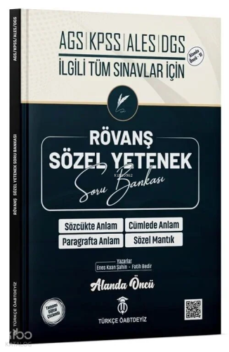 Türkçe ÖABTDEYİZ MEB-AGS KPSS ALES DGS Sözel Yetenek Rövanş Soru Bankası