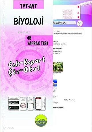 TYT-AYT Biyoloji Yaprak Testleri (48 Adet) Çek Kopart