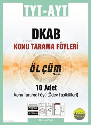 TYT-AYT DKAB Tarama Föyleri (10 Fasikül 10x16 Sayfa)