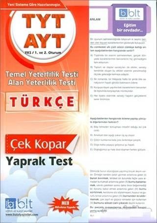 TYT AYT Türkçe Yaprak Test | benlikitap.com