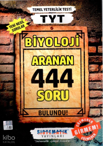 TYT Biyoloji Aranan 444 Soru Bankası Sistematik Yayınları
