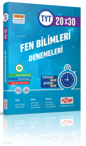 TYT Fen Bilimleri Tamamı Video Çözümlü 20x30 Branş Deneme | benlikitap