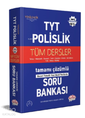 TYT - Polislik Tüm Dersler Tamamı Çözümlü Soru Bankası