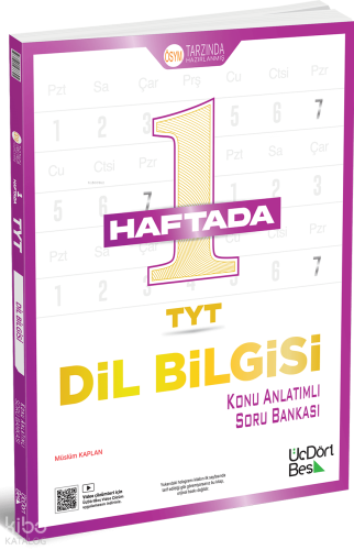 Üç Dört Beş Yayınları 1 Haftada TYT Dil Bilgisi