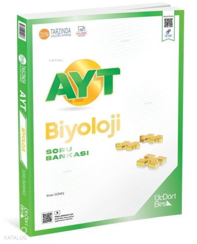Üç Dört Beş Yayınları AYT Biyoloji Soru Bankası | benlikitap.com