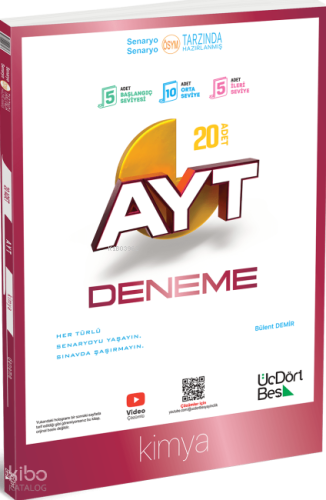 Üç Dört Beş Yayınları AYT Kimya 20'li Deneme