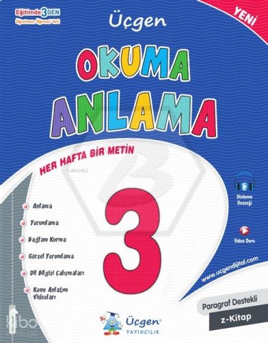 Üçgen Akademi 3. Sınıf Türkçe - Okuma Anlama - 36 Hafta | benlikitap.c