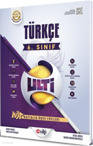 Ulti Yayınları 6. Sınıf Türkçe Haftalık Ödev Föyleri | benlikitap.com