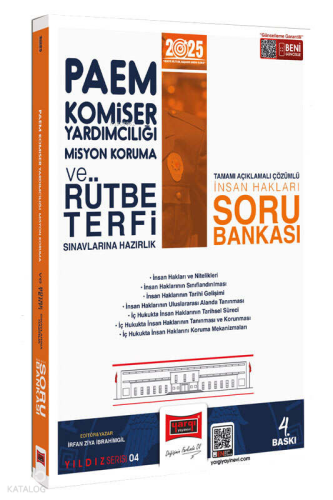 Yargı Yayınları 2025 PAEM Komiser Yardımcılığı Misyon Koruma ve Rütbe Terfi Sınavlarına Hazırlık İnsan Hakları Soru Bankası