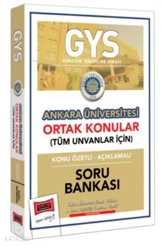 Yargı Yayınları GYS Ankara Üniversitesi Ortak Konular Konu Özetli - Açıklamalı Soru Bankası