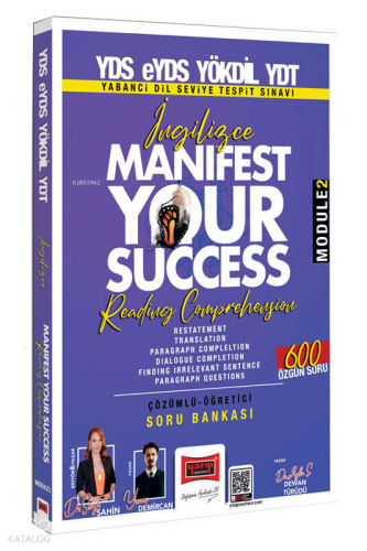 Yargı Yayınları  YDS eYDS YÖKDİL YDT İngilizce Manifest Your Success Reading Comprehension Soru Bankası (Modüle 2)