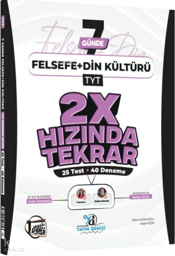 Yayın Denizi TYT Felsefe ve Din Kültürü Ders Platosu 7 Günde 2X Hızında Tekrar Deneme