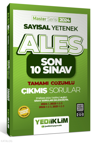 Yediiklim Yayıncılık ALES Sayısal Yetenek Son 10 Sınav Tamamı Çözümlü 