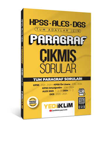 Yediiklim Yayınları 2025 KPSS ALES DGS Tüm Adaylar İçin Paragraf Tamam