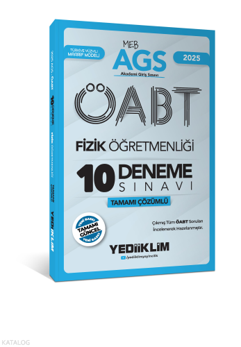 Yediiklim Yayınları 2025 MEB AGS ÖABT Fizik Öğretmenliği Tamamı Çözüml